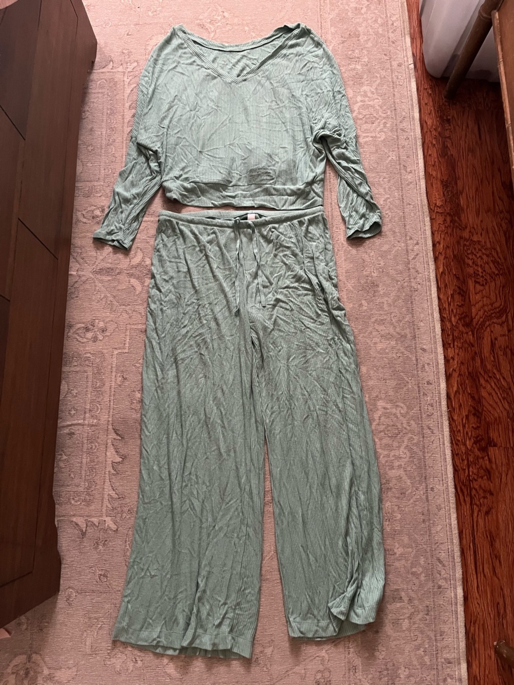 Auden Ribbed Sleep Jumpsuit in Sage